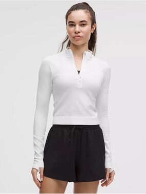 Lululemon BLUE Size 4 Rest Less Cropped Half Zip